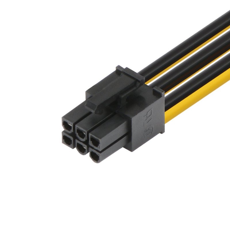 J&D 6 Pin PCIe M/F Power Extension Cable (2 Pack), PCIe to PCIe Power Extension, Male to Female Cable, 10 inch, Black - Image 4